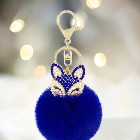 Fox Pom-Pom Keychain/Bag Charm - Picture 1 of 2